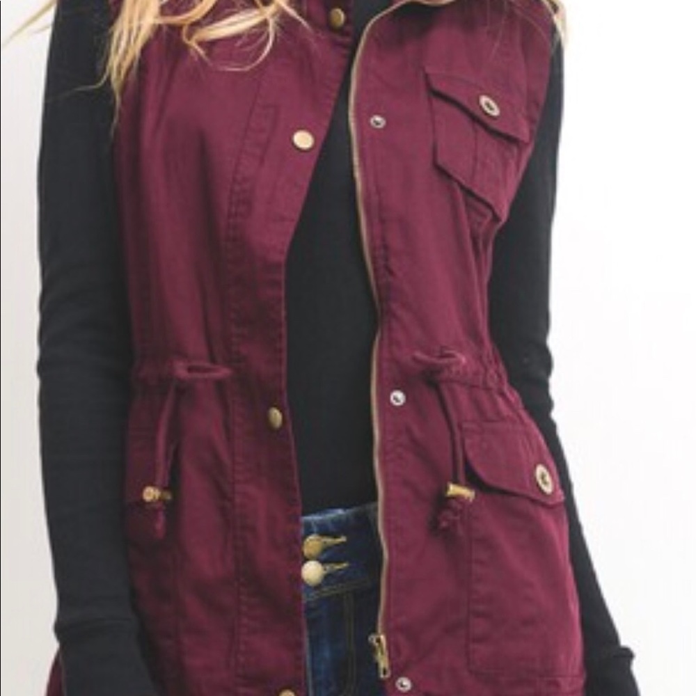 Wine colored vest